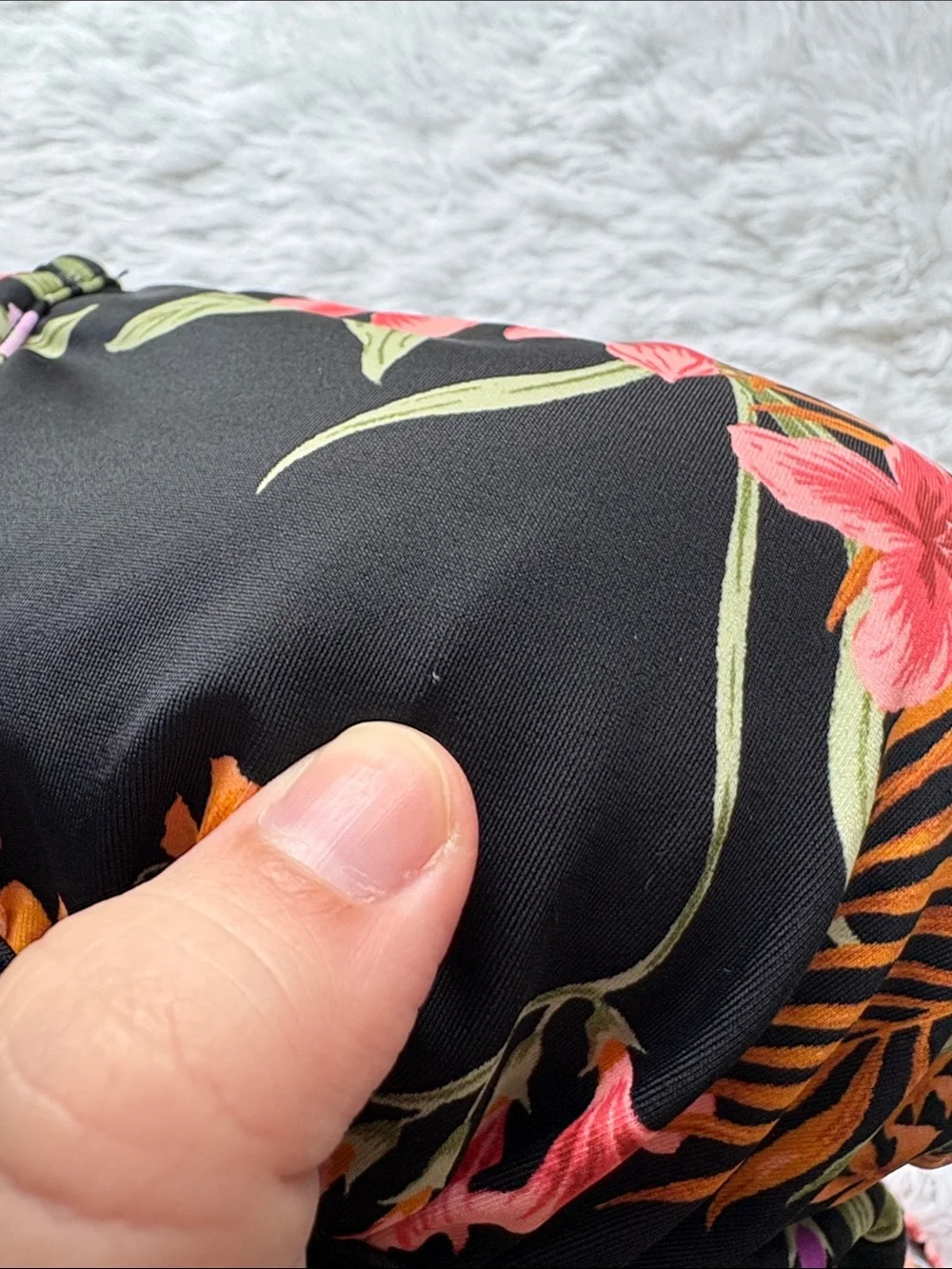 NWT Shade & Shore Black Floral Underwire Bikini Swim Top Size 38D